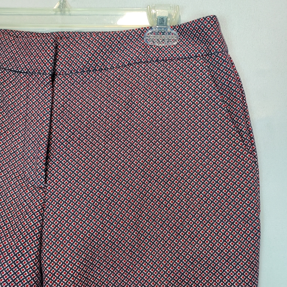 NWT Talbots Womens Heritage Straight Leg Trouser Pants Red White Blue Size 12 P